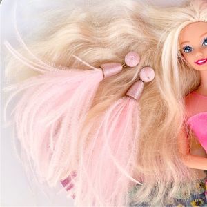 Soft Pink Feather Earrings